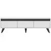 Image de Meuble Tv Moderne 3 Portes Battantes Korpa 150cm-blanc