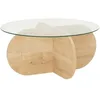 Image de Table Basse En Verre - Bubble - Ronde - Chene Saphir - 75 X 75 X 35 Cm