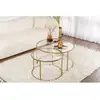 Image de Gold-transparent ensemble de table basse verre trempé doré 706CLN1144