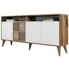 Image de Buffet en bois noyer et blanc 4 portes roma 160cm 845HCT5330