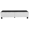 Image de Meuble Tv Moderne 2 Portes Bois Blanc Et Noir Effet Marbre Venuza 149cm