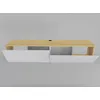 Image de Meuble Tv Suspendu 2 Portes Battantes Doky 160cm-marron Clair