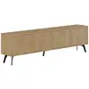 Image de Meuble Tv 4 Portes Bois Clair Motif Géométrique Kuzako 180cm