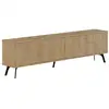 Image de Meuble tv 4 portes bois clair motif géométrique kuzako 180cm 855DTE3095