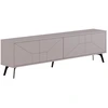 Image de Meuble Tv 4 Portes Bois Taupe Motif Géométrique Kuzako 180cm