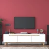 Image de Meuble Tv - D1 - Blanc / Noyer - Rangement Supplémentaire - 180 X 49 X 35 Cm