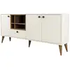 Image de Buffet En Bois "napoli" - 180 X 35 X 81 Cm - Crème