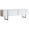 Image de Meuble tv en aggloméré et métal luxe blanc + doré 618BLY1102