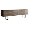Image de CALICOSY - Meuble TV 2 portes rabattables L180 cm - LUXE - Noyer/ Or