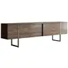 Image de Meuble tv en aggloméré et métal luxe noyer + doré 618BLY1103