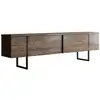 Image de Meuble tv en aggloméré et métal luxe noyer + noir 618BLY1106