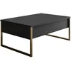 Image de Table Basse 2 Tiroirs Mélaminé Gris Et Blanc Sed 110cm-anthracite/doré