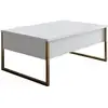 Image de Table Basse 2 Tiroirs Mélaminé Gris Et Blanc Sed 110cm-blanc/doré