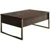 Image de Table Basse 2 Tiroirs Mélaminé marron/doré Sed 110 cm