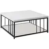 Image de Table basse carrée bois blanc et métal noir tonya 90cm 618BLY1137