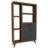 Image de Bibliothèque en bois Meldan - 80 x 25 x 135 cm - Noyer Clair Anthracite