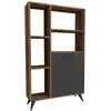 Image de Bibliothèque en bois meldan - 80 x 25 x 135 cm - noyer clair, anthracite
