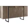 Image de Buffet en aggloméré pieds en métal luxe noyer et noir Buffet