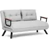Image de Fauteuil Convertible Tissu Bouka - 1 Ou 2 Places-gris Clair-2 Places