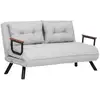 Image de Canapé 2 places convertible en tissu effet bouclette sando gris 859FTN2837