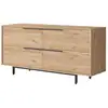 Image de Buffet Bois Et Rotin 4 Portes Battantes Zenax 160cm-chêne Clair