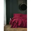 Image de Parure De Lit - 129ctf24607 - Housse De Couette 220 X 240 Cm + 2 Taies D'oreiller - Satiné 100% Coton - Rouge
