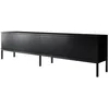Image de CALICOSY - Meuble TV 2 portes rabattables noir L180 cm - LORD - Noir