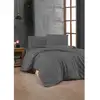 Image de Parure De Lit - 1 Housse De Couette 220 X 240 Cm + 2 Taies D'oreiller 60 X 60 Cm - 100% Coton Renforcé - Anthracite