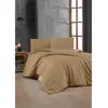 Image de Parure de lit - 1 housse de couette 220 x 240 cm + 2 taies d'oreiller 60 x 60 cm - 100% coton renforcé - marron ASI8684282600152