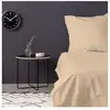 Image de Parure de lit - 1 housse de couette 220 x 240 cm + 2 taies d'oreiller 60 x 60 cm - satiné 100% coton - beige ASI8684282601036