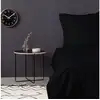 Image de Parure de lit - 1 housse de couette 220 x 240 cm + 2 taies d'oreiller 60 x 60 cm - satiné 100% coton - noir ASI8684282601265