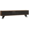 Image de Meuble Tv En Bois "alberi" - 160 X 25 X 35 Cm - Gris Anthracite