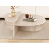 Image de Lot de 2 tables basses - Effet travertin beige - ALOEVA