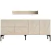 Image de Buffet en bois avec étagère murale stella - 180 x 40 x 55 cm - travertin 793ELG1814