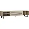 Image de Meuble Tv En Bois "safir" - 160 X 40 X 35 Cm - Travertin
