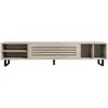 Image de Meuble tv 1 porte abattante et 4 niches décor travertin l160 cm - safir 835PUQ6403