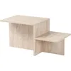 Image de Table Basse - Harmony - Rectangulaire - Effet Travertin - 80 X 40 X 40 Cm