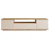Image de Meuble TV avec 3 portes et 1 niche - Beige et naturel - LOTULA