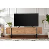 Image de Meuble TV - SERENITY - Pin atlantique / Noir - 180 x 50 x 30 cm