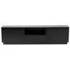 Image de CALICOSY - Meuble TV 3 portes rabattables et 1 niche ouverte L160 cm - VANGUARD - Bois noir