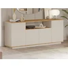 Image de Buffet avec 4 portes et 1 étagère - Beige et naturel - LOTULA