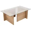 Image de CALICOSY - Table basse avec plateau en verre L105 cm - NOAH - Chêne
