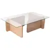 Image de Table basse en verre et aggloméré flavio chêne 353NRD1116