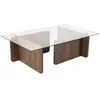 Image de Flavio Table Basse Venezia Walnut Rectangulaire Verre Trempé 105x65x30cm