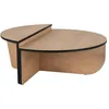 Image de CALICOSY - Lot de 2 tables basses L90 cm - ORION - Chêne et champs noir