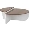 Image de CALICOSY - Lot de 2 tables basses L90 cm - ORION - Noyer/ Blanc