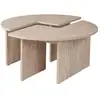 Image de Table Basse - Moira - Ronde - Effet Marbre Travertin - 90 X 90 X 41 Cm