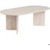 Image de Table basse ovale - Calicosy - Effet travertin - Iris - L119cm