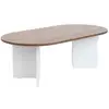Image de Table basse ovale en aggloméré sable noyer, blanc 909NRD1111