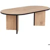 Image de Table basse ovale en aggloméré Sable chêne noir